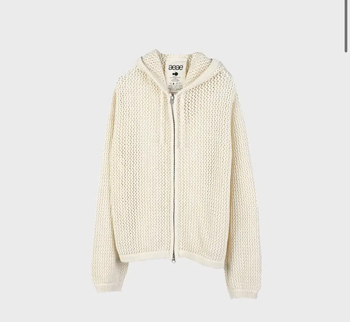 Mesh knit hoodie (light beige) 매쉬니트 후드집업